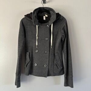 Element Wood & Thread Button‎ Down Hooded Jacket Charcoal Grey